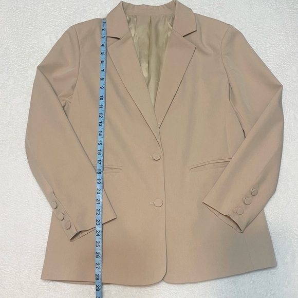 Blazer Classic Light Khaki Tan Double Button Front Women's Large - Picture 3 of 7